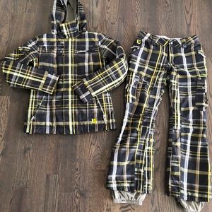 Burton Plaid Snowboard Ski Pants Jacket M S